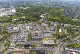 Aerial view, University Hospital Essen, construction site at the building institute group 1,