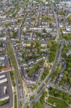 Aerial view, residential area and construction site Zweigertstraße, Essen-Rüttenscheid, Essen, Ruhr