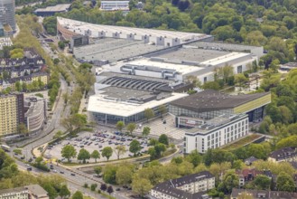 Aerial view, Grugahalle, Essen-Rüttenscheid, Essen, Ruhr area, North Rhine-Westphalia, Germany, DE,