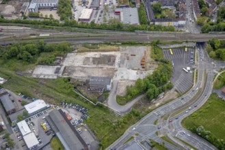 Aerial view, fallow land at Frohnhauser Straße, Westviertel, Essen, Ruhr area, North