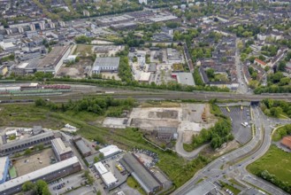Aerial view, fallow land at Frohnhauser Straße, Westviertel, Essen, Ruhr area, North