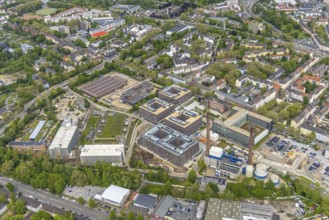 Aerial view, construction site at RWE Campus, Nordviertel, Essen, Ruhr area, North