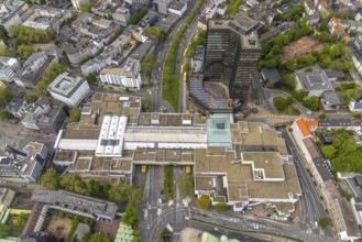 Aerial view, city hall and city hall gallery Essen, city centre, Essen, Ruhr area, North
