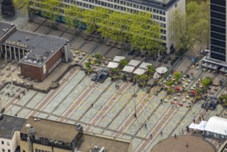 Aerial view, Kennedyplatz with radiation mast, city centre, Essen, Ruhr area, North