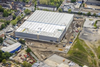 Aerial view, new building and construction site at the corner of Burggrafenstraße and Elisenstraße,