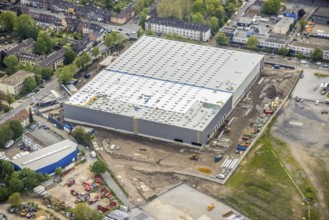 Aerial view, new building and construction site at the corner of Burggrafenstraße and Elisenstraße,