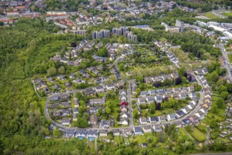 Aerial view, housing estate Rüggenkamp, Honigmannstraße, Essen-Stoppenberg, Essen, Ruhr area, North