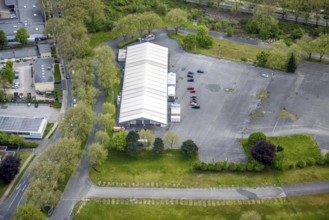 Aerial view, MEDION factory outlet, Schönscheidtstraße, Essen-Kray, Essen, Ruhr area, North