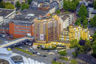 Aerial view, construction site Kaiser-Otto-Residenz Essen, Essen-Steele, Essen, Ruhr area, North