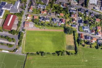 Aerial view, sports ground TuS Bremen 1905, Bremen, Ense, Sauerland, North Rhine-Westphalia,