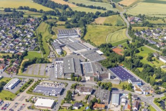 Aerial view, company premises Heinz Kettler Freizeit GmbH Sport and Franz Pauli GmbH metal goods