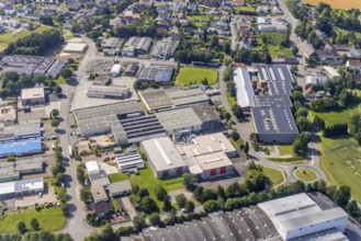 Aerial view, industrial park Höingen, Franz Brinkmann GmbH, Höingen, Ense, Sauerland, North
