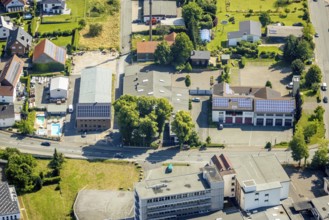 Aerial photo, fire brigade Bremen fire brigade Ense, Bremen, Ense, Sauerland, North