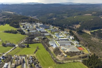 Aerial photo, Hachenberg barracks, Erndtebrück, Siegerland, North Rhine-Westphalia, Germany, DE,