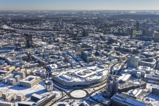 Aerial view, townscape, city, Limbecker Platz, Westviertel, Essen, Ruhr area, North