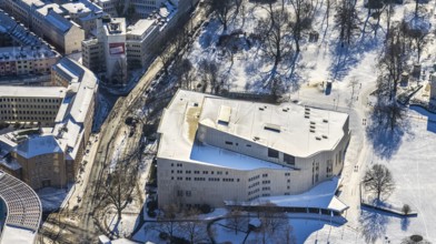 Aerial view, Aalto Musiktheater Essen, Hochtiefhaus, city centre, Essen, Ruhr area, North