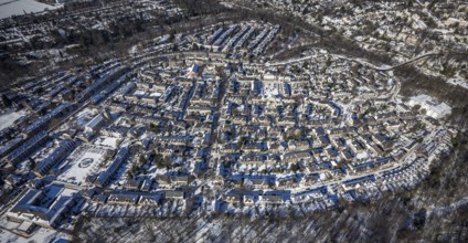 Aerial view, garden city Margarethenhöhe, Essen, Ruhr area, North Rhine-Westphalia, Germany, DE,
