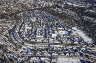 Aerial view, garden city Margarethenhöhe, Essen, Ruhr area, North Rhine-Westphalia, Germany, DE,