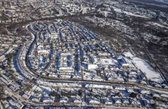 Aerial view, garden city Margarethenhöhe, Essen, Ruhr area, North Rhine-Westphalia, Germany, DE,