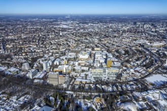 Aerial view, city view, University of Duisburg-Essen, University Hospital, Essen-Rüttenscheid,