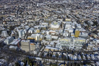 Aerial view, city view, University of Duisburg-Essen, University Hospital, Essen-Rüttenscheid,