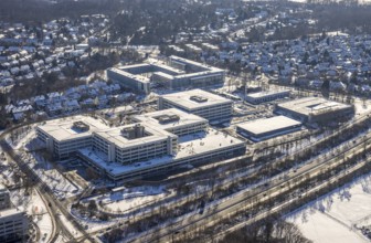 Aerial view, Karstadt Warenhaus GmbH, Essen police, Büropark Bredeney, Landesbetrieb Straßenbau