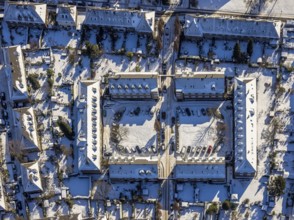 Aerial view, Garden City Margarethenhöhe, Robert-Schmohl-Platz, Essen, Ruhr area, North