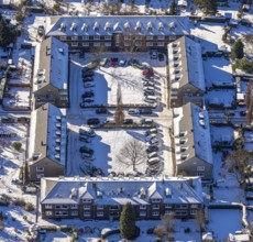 Aerial view, Garden City Margarethenhöhe, Robert-Schmohl-Platz, Essen, Ruhr area, North