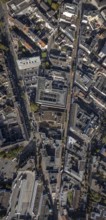 Aerial view, Bahnhofstraße pedestrian zone with Galeria Kaufhof building in the Altstadt district