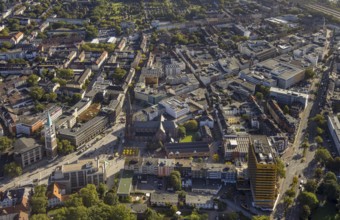 Aerial view, Bahnhofstraße pedestrian zone with Galeria Kaufhof building in the Altstadt district