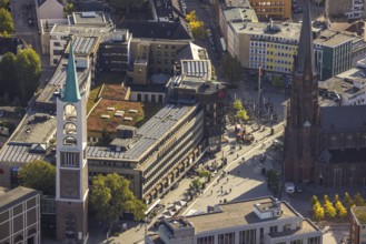Aerial view, Heinrich-König-Platz in the city centre with Old Tower and Provost Church of St.