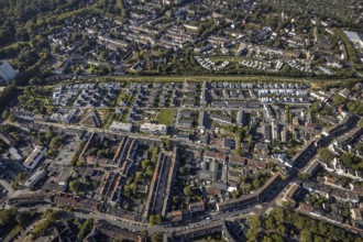 Aerial view, terraced house housing estate between Feldahornstraße and Rheinische Straße in the