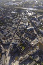 Aerial view, Bahnhofstraße pedestrian zone with Galeria Kaufhof building in the Altstadt district