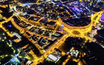 Aerial photograph, Limbecker Platz, shopping centre, Berliner Platz, Westviertel, Essen, Ruhr area,
