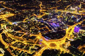Aerial view, Limbecker Platz, shopping centre, Berliner Platz, Westviertel, Essen, Ruhr area, North