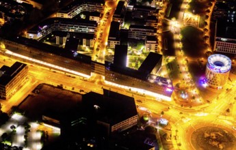 Aerial view, Berliner Platz, Funke Mediengruppe, Westviertel, Essen, Ruhr area, North