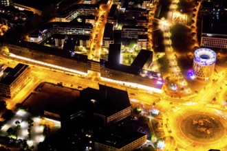 Aerial view, Berliner Platz, Funke Mediengruppe, Westviertel, Essen, Ruhr area, North