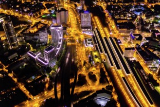 Aerial view, Essen central station, southern district, Essen, Ruhr area, North Rhine-Westphalia,