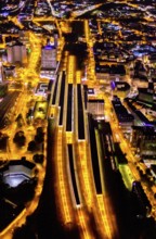 Aerial view, Essen central station, south-east quarter, Essen, Ruhr area, North Rhine-Westphalia,