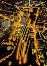 Aerial view, Essen central station, south-east quarter, Essen, Ruhr area, North Rhine-Westphalia,
