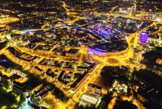 Aerial photograph, Limbecker Platz, shopping centre, Berliner Platz, Funke Mediengruppe,