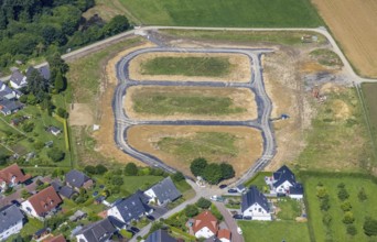 Aerial view, construction area Höinger Heide Am Winkel, Höingen, Ense, Sauerland, North