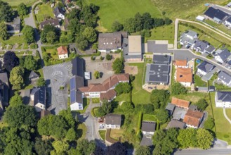 Aerial photo, Bernhardusschule, Niederense, Ense, Sauerland, North Rhine-Westphalia, Germany,