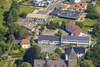 Aerial photo, Bernhardusschule, Niederense, Ense, Sauerland, North Rhine-Westphalia, Germany,
