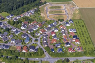 Aerial view, construction area Höinger Heide Am Winkel, Höingen, Ense, Sauerland, North