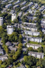 Aerial view, high-rise housing estate Büttenberger Straße in the district Büttenberg in Ennepetal,