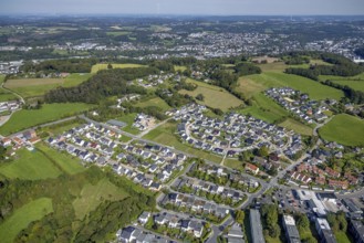 Aerial view, housing estate Dr.-Fritz-Textor-Ring and housing estate Ewald-Rettberg-Straße in the