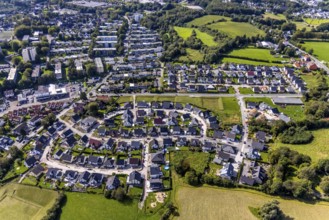 Aerial view, housing estate Dr.-Fritz-Textor-Ring and housing estate Ewald-Rettberg-Straße in the