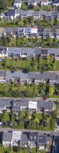 Aerial view, terraced house housing estate Wuppermannstraße in the district Büttenberg in