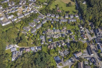 Aerial view, new development area Brunnen am Brunnenweg and Dr.-Emil-Böhmer-Weg in the Lindenberg